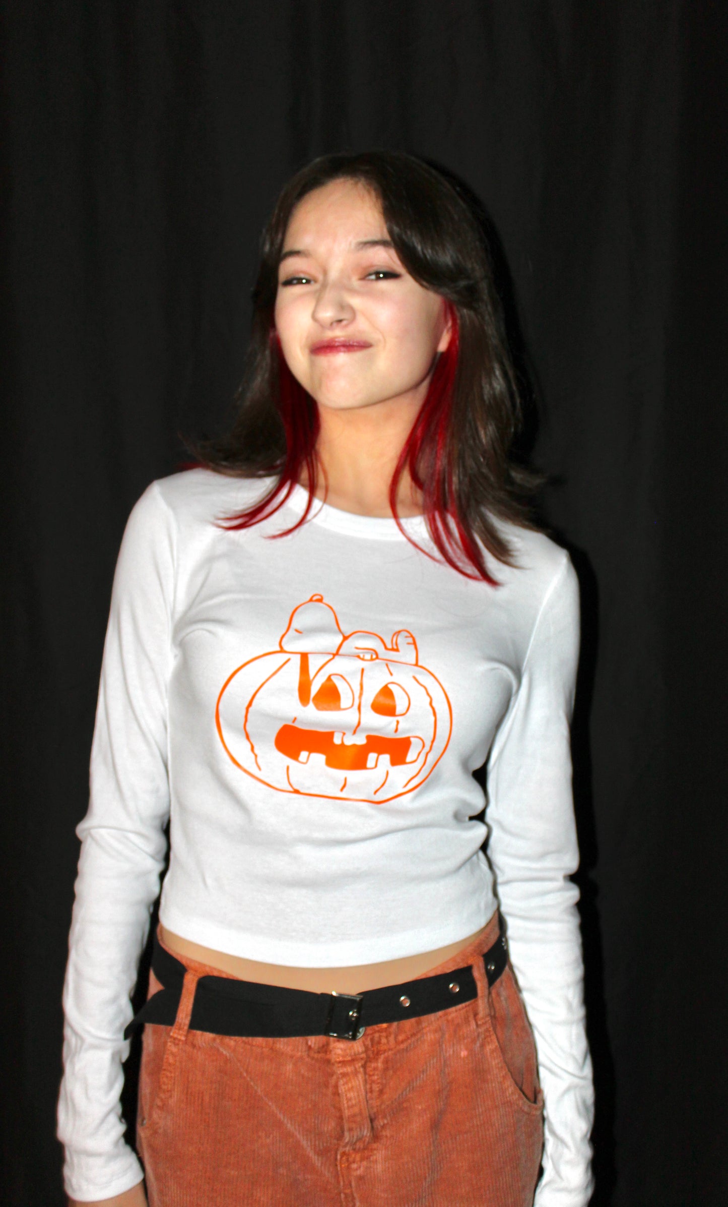 Snoopy On Pumpkin Long Sleeve T-Shirt
