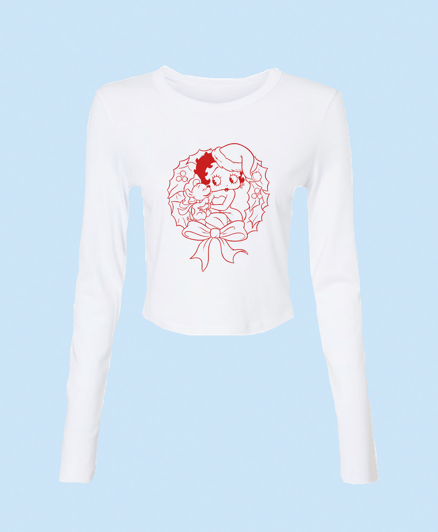 Betty Boop Wreath Baby Tee Long Sleeve