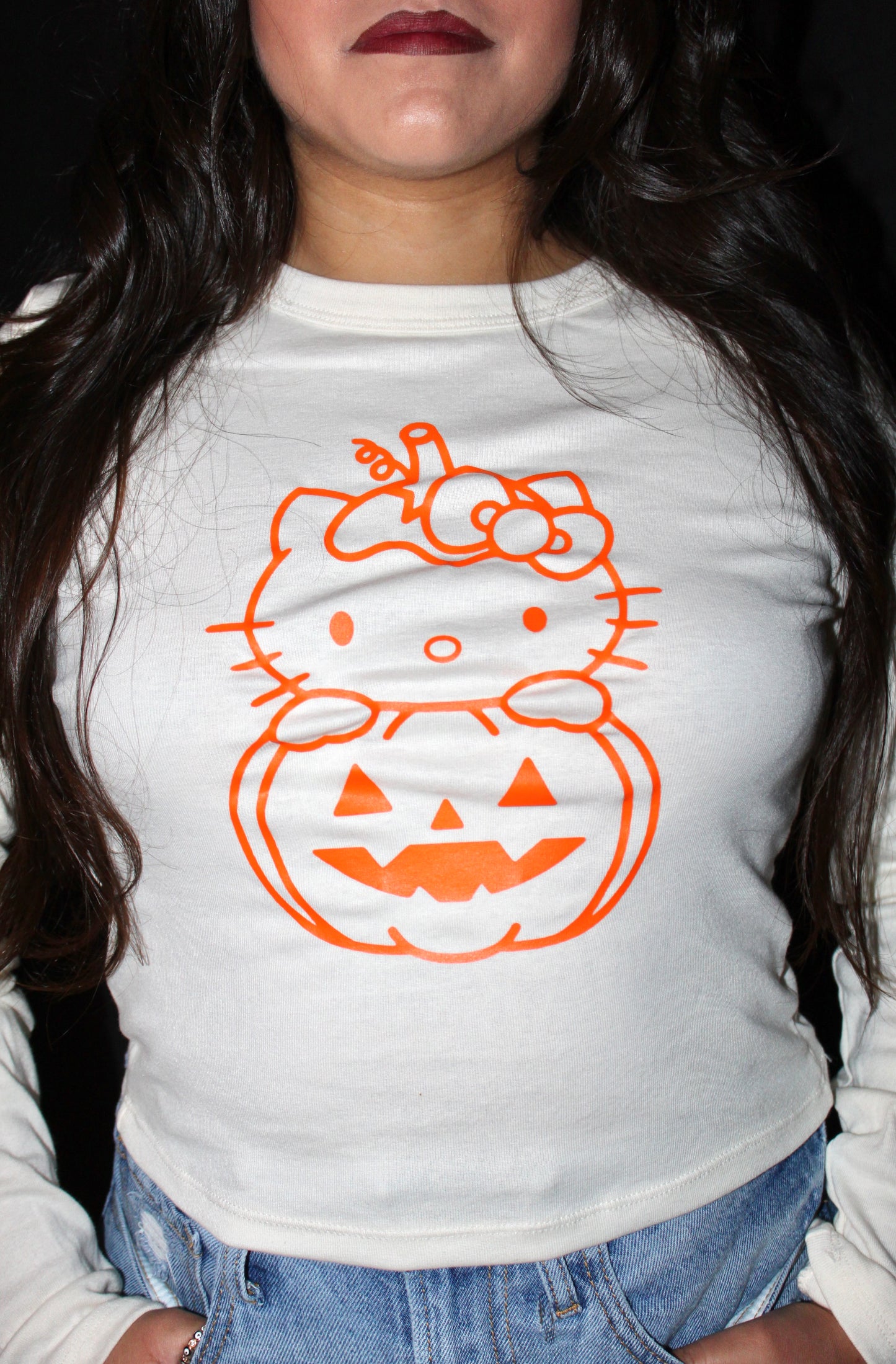 Pumpkin Hello Kitty Long Sleeve T-Shirt