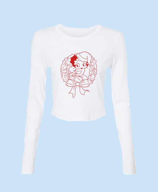 Betty Boop Wreath Baby Tee Long Sleeve