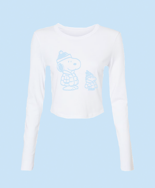 Puffer Snoopy & Woodstock Baby Tee Long Sleeve